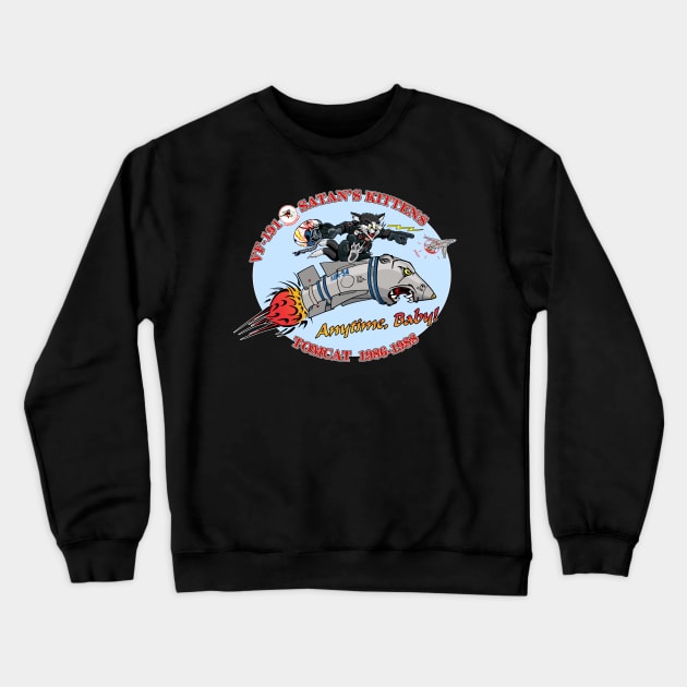 VF-191 Satan's Kittens Nose Art Variation Crewneck Sweatshirt by MBK